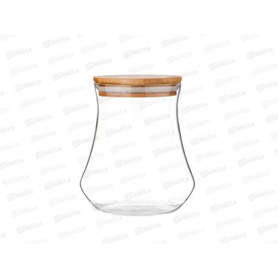 Емкость для сыпучих продуктов 1100мл с бамбуковой крышкой *24 250-142