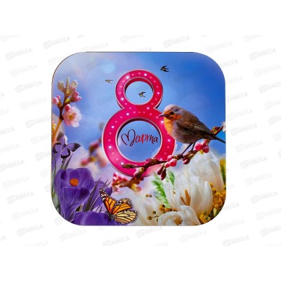 Подставка  под горячее дерево 18*18см С-60 &quot 8марта&quot