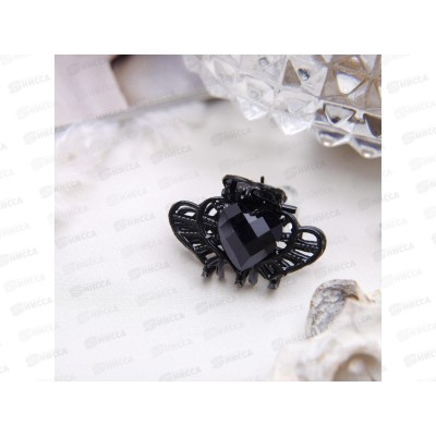 Краб  для волос &quotЧерный ажур&quot 2,5см ореол сердца 3516947 *6