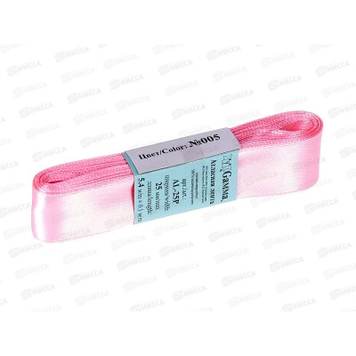 Лента атласная &quotGamma&quot 25мм (1&quot) №005 розовый, 5,4м AL-25P фасовка