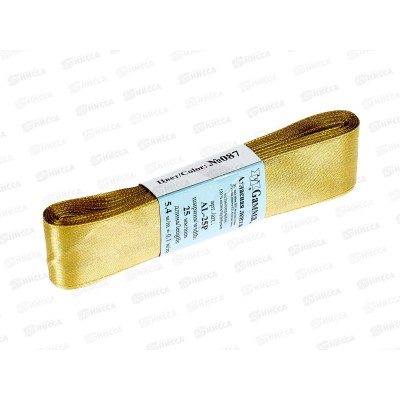 Лента атласная "Gamma" 25мм (1") №087 зелено-хаки, 5,4м AL-25Pфасовка Лента атласная "Gamma" 25мм (1") №087 зелено-хаки, 5,4м AL-25Pфасовка