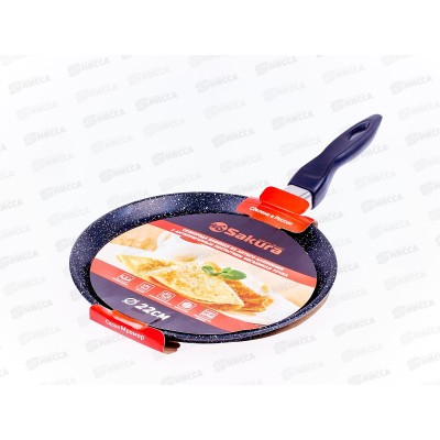 Сковорода блинная SA-FB-01-22 Мрамор 22см литая черная Сковорода блинная SA-FB-01-22 Мрамор 22см литая черная