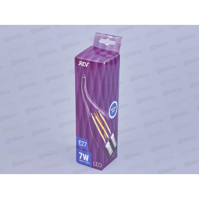 Лампа светодиодная REV Filament CF37  7Вт E27 4000К свеча на ветру *10