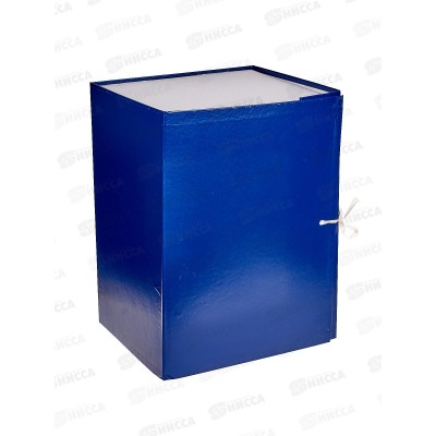 Папка архивная 20см Lamark складная бумвинил,синяя, 0120 *25
