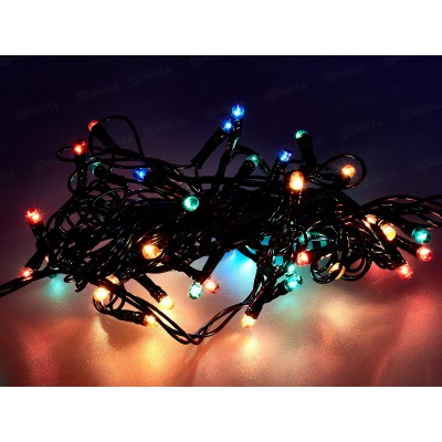 Гирлянда 2,6м, 60 ламп, черный провод, AL-8007-1, микс *100 Гирлянда 2,6м, 60 ламп, черный провод, AL-8007-1, микс *100