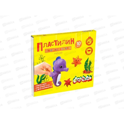Пластилин 10цветов 150г Каляка-Маляка стек, ПКМ10-П *20 Пластилин 10цветов 150г Каляка-Маляка стек, ПКМ10-П *20
