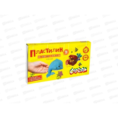 Пластилин 16цв 240г Каляка-Маляка стек, ПКМ16-П*10
