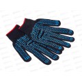 Перчатки хлопчатобумажные 5-и нитка 10 класс &quotПрофи&quot черные с ПВХ &quotПротектор&quot*10 Э*250