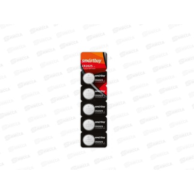 Батарейка SmartBuy CR2025 5B *5/100/4000 Батарейка SmartBuy CR2025 5B *5/100/4000