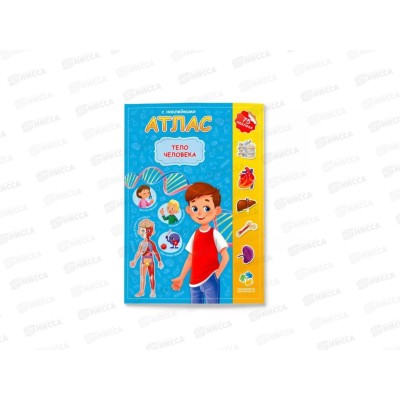 Атлас с наклейками. Тело человека. 16стр., 21х29,7см, 93959 Атлас с наклейками. Тело человека. 16стр., 21х29,7см, 93959