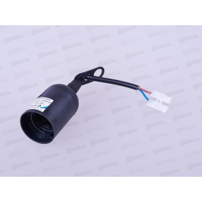 Электропатрон ПРОГРЕСС пластик подвесной с проводом, черный, E27 *50/200