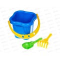 Набор песочный №8, И-1823, (ведро 0,8л+лопатка 13см+грабли 13см)