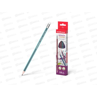 Карандаш чернографитный с ластиком EК Sonata НВ 45616 *12/144 Карандаш чернографитный с ластиком EК Sonata НВ 45616 *12/144