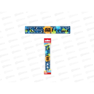 Линейка 15см EK пластиковая, Monsters 55471 Линейка 15см EK пластиковая, Monsters 55471