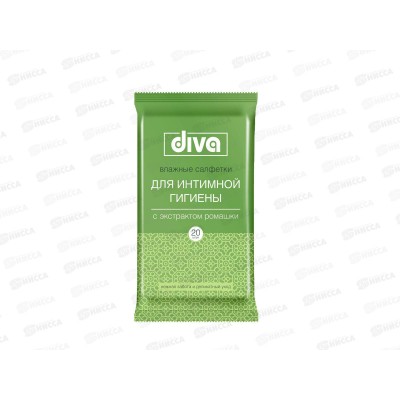 Diva салфетки влажные 20шт Для интимной гигиены ромашка 10163 *24 Diva салфетки влажные 20шт Для интимной гигиены ромашка 10163 *24