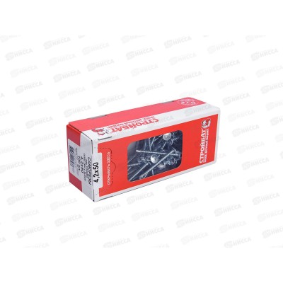 Саморез СММ для тонких пластин с буром 4,2x50 (белый цинк 100шт) *9 Саморез СММ для тонких пластин с буром 4,2x50 (белый цинк 100шт) *9