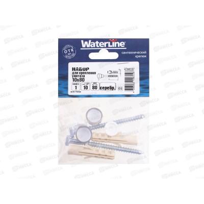 Набор для крепления унитаза 10x80 (серебро 2шт) *60 Набор для крепления унитаза 10x80 (серебро 2шт) *60