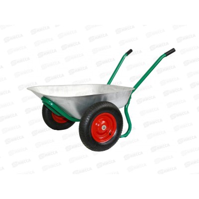 Тачка садовая 65л 2-х колесная  90кг кузов 0.6мм оцинкованная