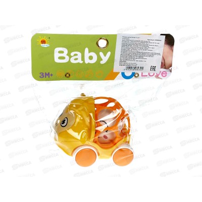 Погремушка на колёсиках, 1908932, внутри корпуса шар-погремушка в/п