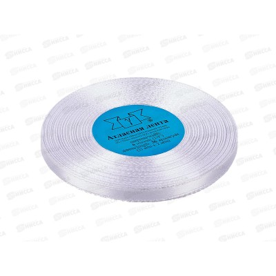 Лента атласная &quotGamma"  6мм (1/4") №001 белый, 33м+-2м