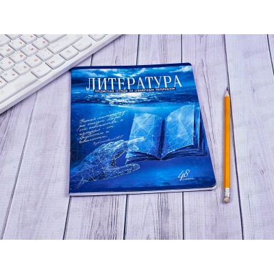 Тетрадь 48 листов линия  ПЗБМ Голубой океан Литература 027095*5/50