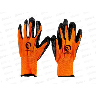 Перчатки нейлоновые  №10 оранжево/черные №77/1 *12/840