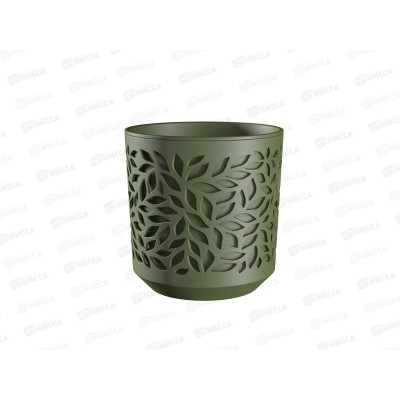 Кашпо "Leaves" 2,5л Оливка/Оливка КШ-9570 *12 Кашпо "Leaves" 2,5л Оливка/Оливка КШ-9570 *12