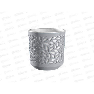 Кашпо "Leaves" 2,5л Серый/Белый КШ-9576 *12 Кашпо "Leaves" 2,5л Серый/Белый КШ-9576 *12