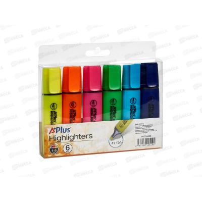 Маркеры BEIFA текстовый 6 цветов (желтый, оранжевый, фиолетовый, салатовый, розовый, голубой) 254400-6 *12/144