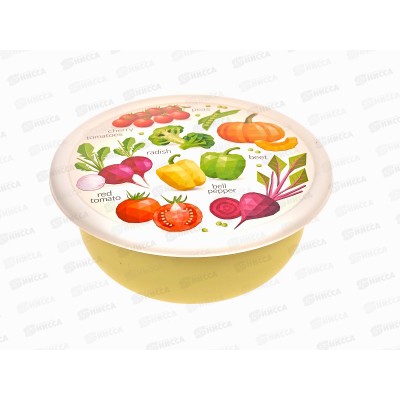 Миска 2,1л с крышкой с декором Салатовый 221140920/04 *24 Миска 2,1л с крышкой с декором Салатовый 221140920/04 *24