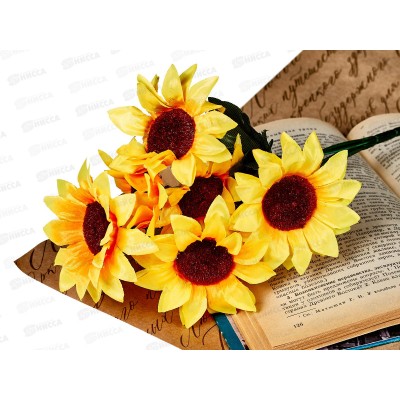 Букет подсолнухов 35см 6голов А-41 *1/50