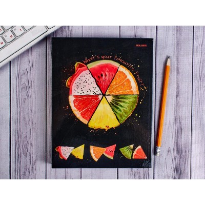 Тетрадь 80листов клетка  ПП Фруктовый коллаж, на кольца, 80-2295 *14 Тетрадь 80листов клетка  ПП Фруктовый коллаж, на кольца, 80-2295 *14