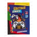 Цветная бумага  8л 8цв ПП А4 Игровая зона-1, двухстор., 08-4429 *50