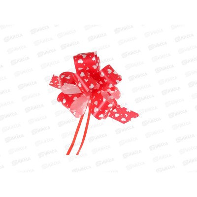Бант-шар MI с принтом Сердечки, 3см, красный БЛ-8082 *50