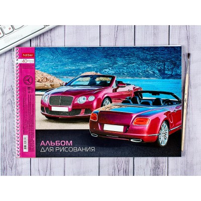 Альбом для рисования 40л Hatber Престижные авто, греб. *5/35 Альбом для рисования 40л Hatber Престижные авто, греб. *5/35