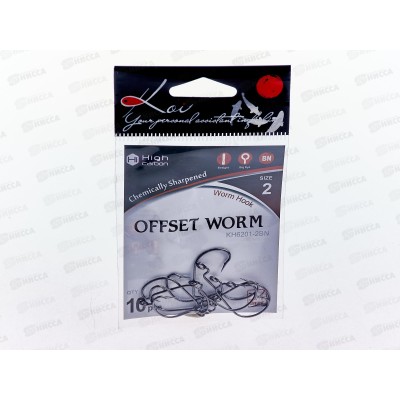 Крючок KOI &quotOFFSET WORM&quot р.2 (INT),цв BN, офсетный КН6201-2BN 10шт