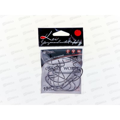 Крючок KOI &quotOFFSET WORM&quot р.5/0 (INT),цв BN, офсетный КН6201-5/0BN 10шт