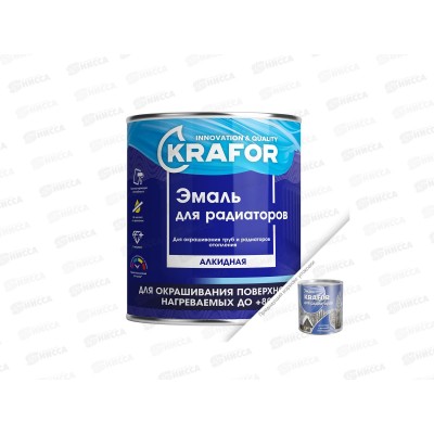 Эмаль алкидная супербелая д/радиаторов отопления Krafor 1,0кг *4
