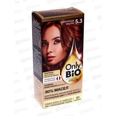 Only Bio COLOR крем-краска для волос 5,3 Золотистый каштан 115мл *15