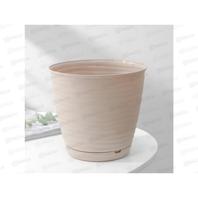 Горшок для цветов &quotSaffron&quot 2,6л с поддоном  Бежевый 221610227/01 *24