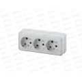 Розетка INTRO Quadro открытой установки с заземлением трехместная, 16А-250В, IP20, белый, 2-206-01 *7/140 Розетка INTRO Quadro открытой установки с заземлением трехместная, 16А-250В, IP20, белый, 2-206-01 *7/140