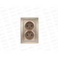 Розетка INTRO Plano cкрытой установки двойная, 16А-250В, IP20, шампань, 1-204-04 *10/100 Розетка INTRO Plano cкрытой установки двойная, 16А-250В, IP20, шампань, 1-204-04 *10/100