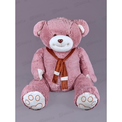 Медведь Самсон 100см, МС-150П цвет-пудровый, с шарфом  Мила