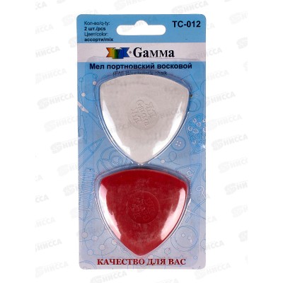 Мел портновский восковой &quotGamma" ТС-012 2шт ассорти в блистере *50