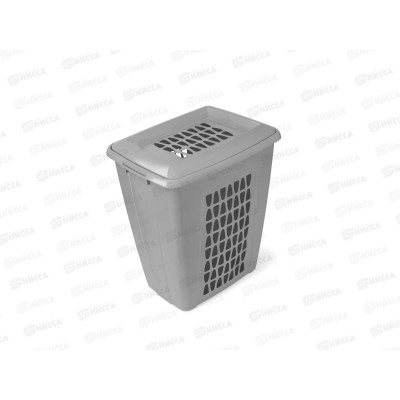 Корзина 45л для белья прямоугольная с крышкой &quotМолетта&quot С701пыльно-серая *5