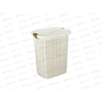 Корзина 30л для белья БЯЗЬ Белый ротанг М2622 *5 Корзина 30л для белья БЯЗЬ Белый ротанг М2622 *5