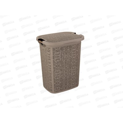 Корзина 30л для белья БЯЗЬ Французский серый М2622 *5 Корзина 30л для белья БЯЗЬ Французский серый М2622 *5