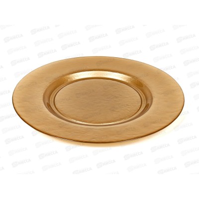 Блюдо 83-056-32 "Богемия" прозрачное золотистое металлическое 4840164581 Блюдо 83-056-32 "Богемия" прозрачное золотистое металлическое 4840164581