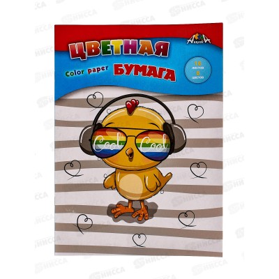 Цветная бум. 8л 16цв Апплика Крутой цыпленок,С0005-52*60 Цветная бум. 8л 16цв Апплика Крутой цыпленок,С0005-52*60