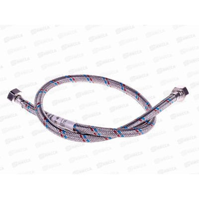 Подводка ддля воды сталь 1/2" гайка/гайка 80см Подводка ддля воды сталь 1/2" гайка/гайка 80см